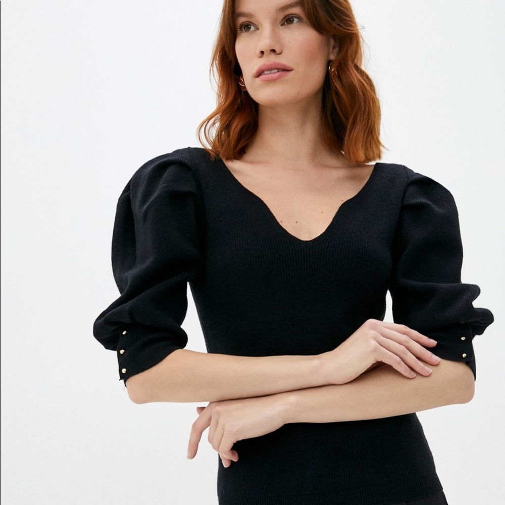 Ba&sh HARR puff sleeve sweater top